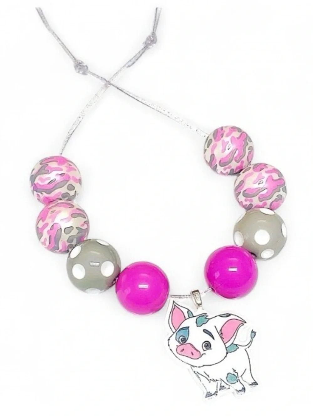 Disney Moana Pua Pig Necklace Handmade Adjustable 12–20” Cord Jewelry